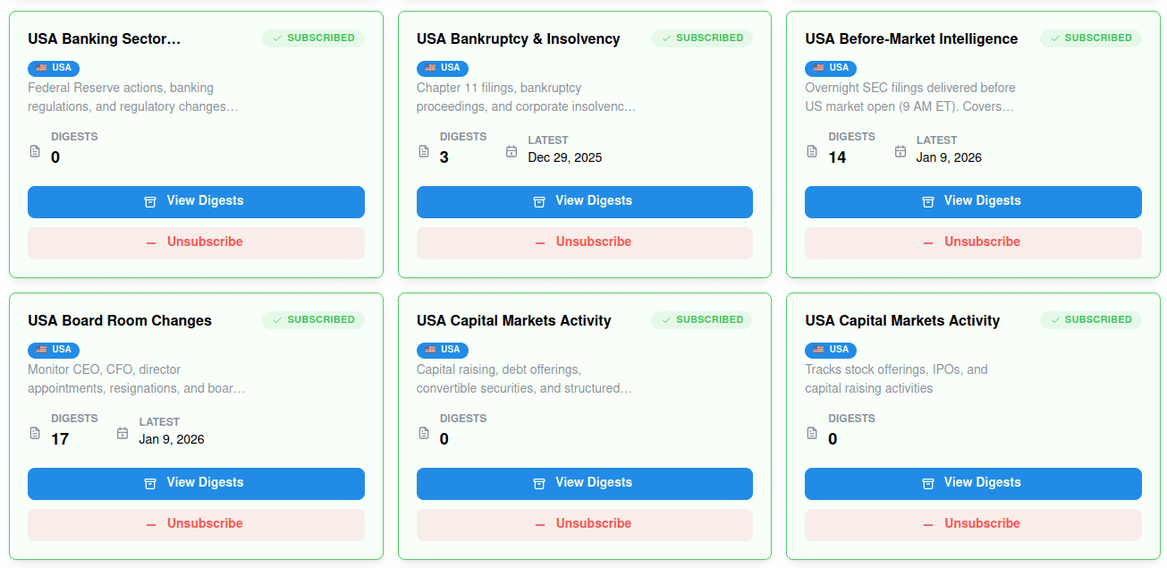 Filing comparison view